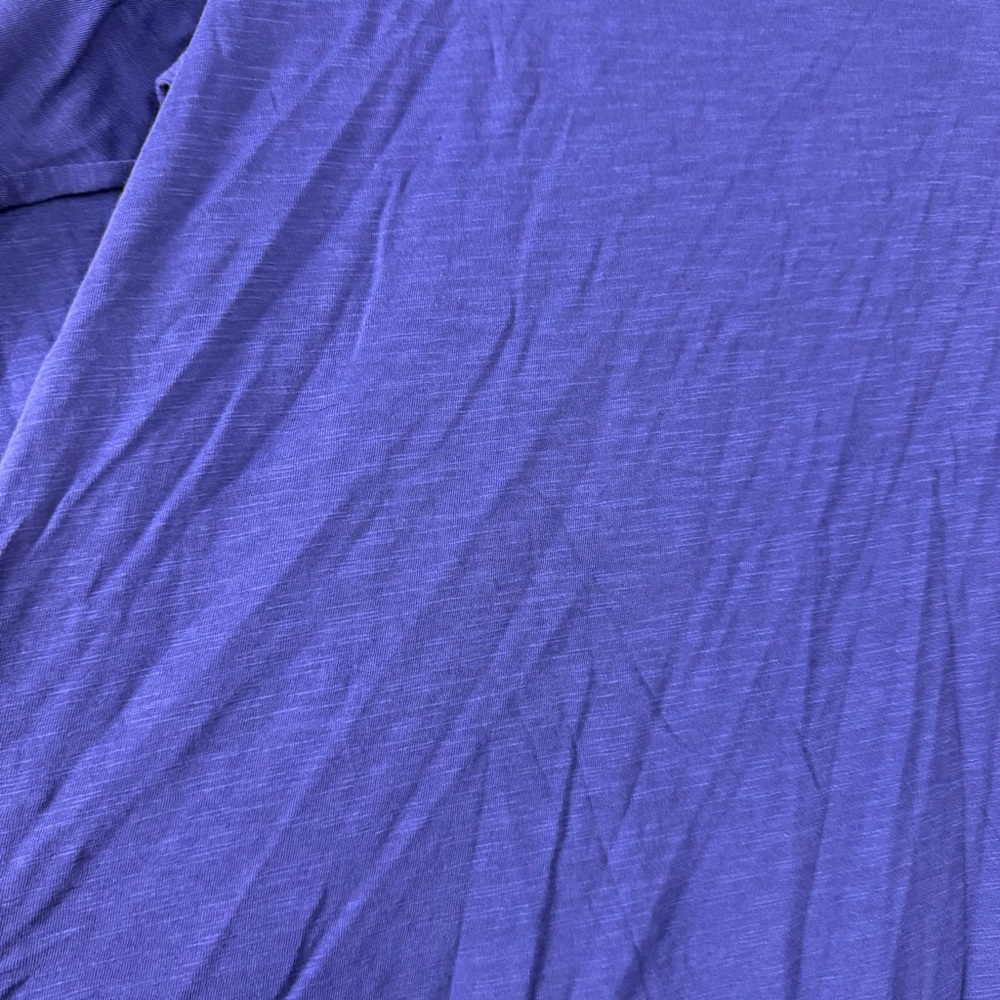 Eileen Fisher Shirt Knit Top Tee Organic Cotton Slub Long Sleeve Dark Purple - Picture 6 of 8